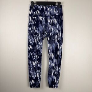 Under Armour Ankle Leggings Women's Small White Blue Purple Tie Dye Yoga Running